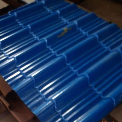 La placa revestida del color de DX51D Z60 galvanizó la decoración azul de la pared de la hoja de acero