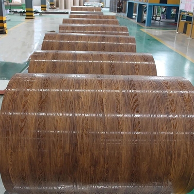 El SUS de JIS galvanizó Ppgi que el cinc de acero de la bobina cubrió la pintura impresa de madera 0,18 - 1.5m m