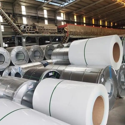 Ppgi prepintado blanco galvanizó la bobina de acero 0.4m m PPGI cubierto color G350