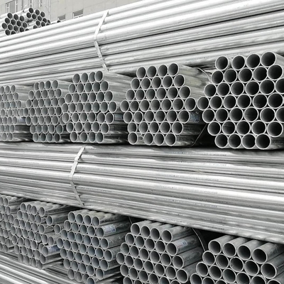 Tubo de acero galvanizado de sección hueca ERW GI Tube 6m longitud BS1139 EN39